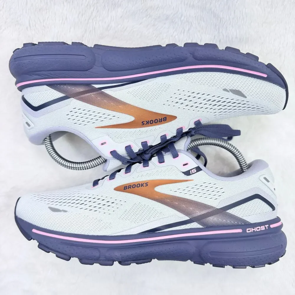 Brooks Ghost 15 Womens Running Shoes Spa Blue Neo Pink Size 10 Athletic Shoe